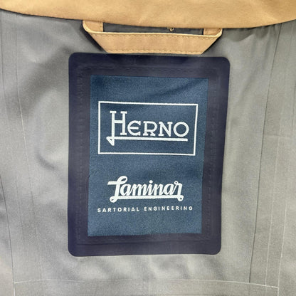 HERNO Herno GA017UL 19' Beige Laminar 2-Layer Stand Collar Double Zip Blouson Light Jacket Coat