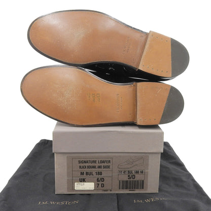 J.M. WESTON J.M. Weston Excellent Condition 180 Black Patent Leather D-width 41 Last Single Leather Sole Signature Loafers Size 5 Shoes