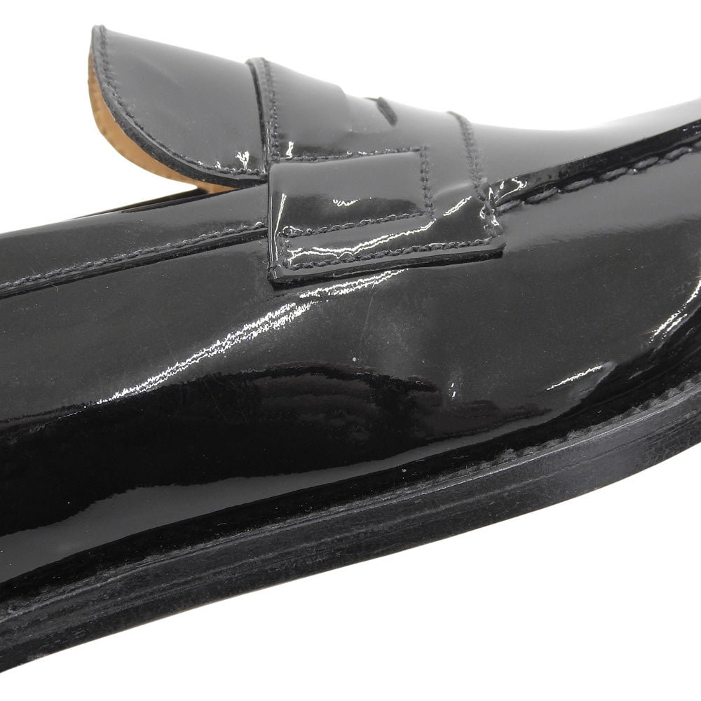 J.M. WESTON J.M. Weston Excellent Condition 180 Black Patent Leather D-width 41 Last Single Leather Sole Signature Loafers Size 5 Shoes