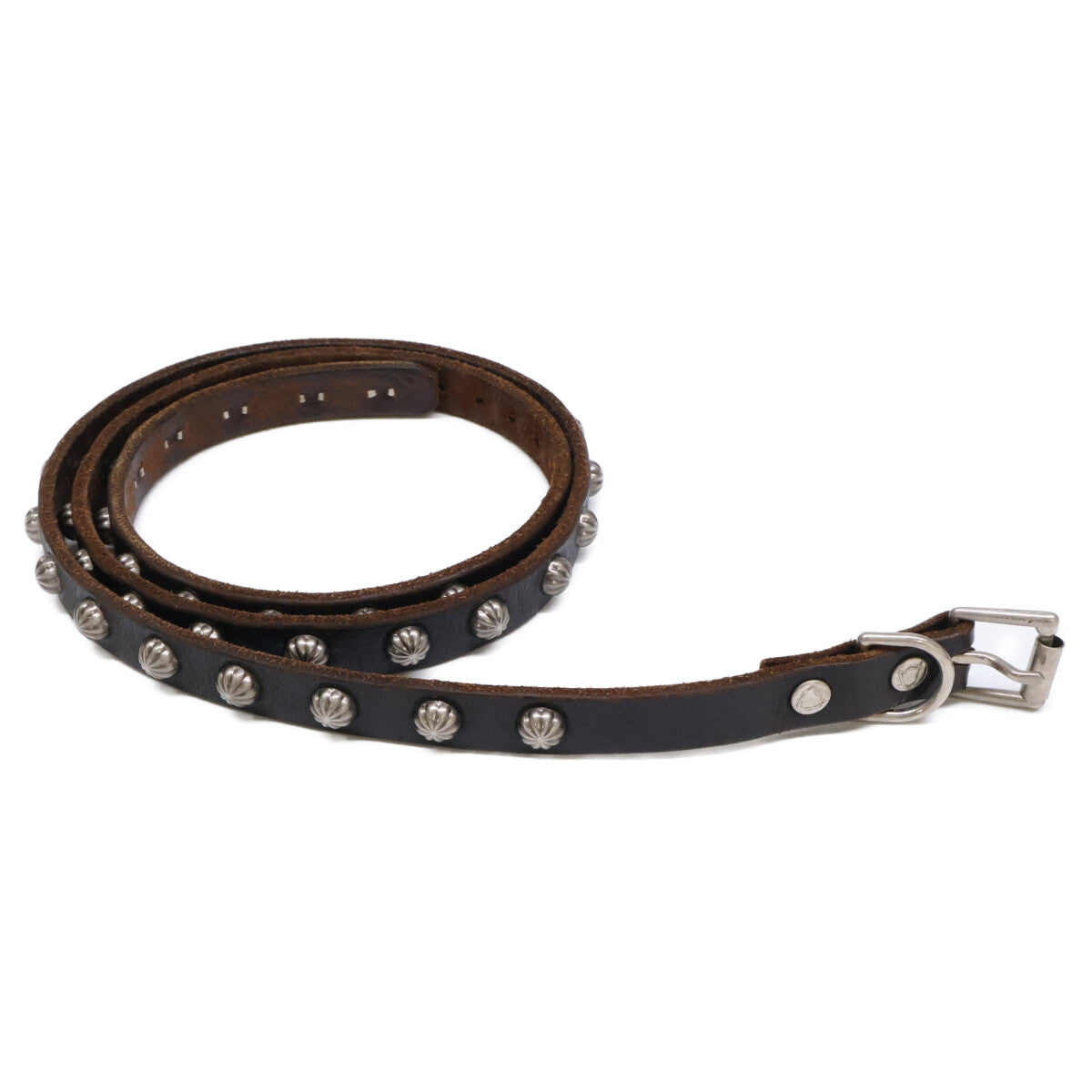 HTC Umbrella Concho Studs Narrow Leather Belt