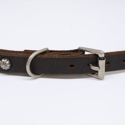 HTC Umbrella Concho Studs Narrow Leather Belt