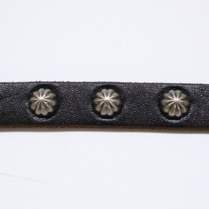 HTC Umbrella Concho Studs Narrow Leather Belt