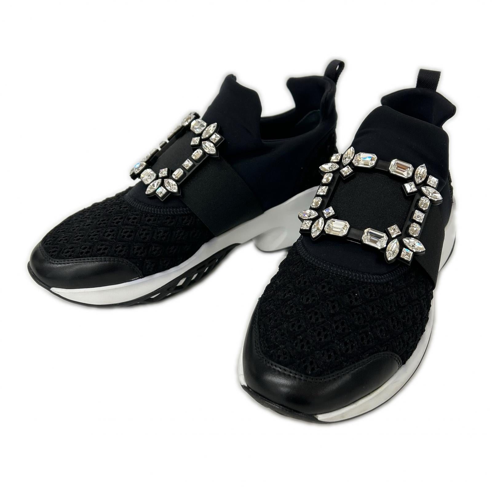Roger Vivier 【Excellent Condition】RVW50624180KOTB999 VIV RUN Fabric Sneakers Shoes