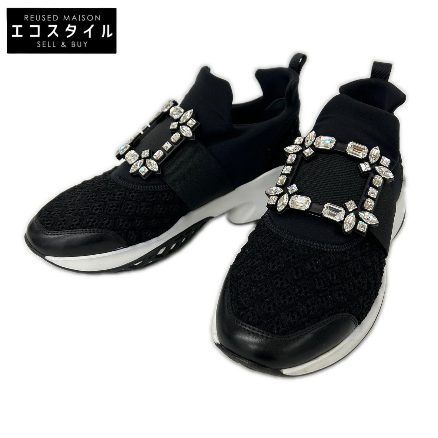 Roger Vivier 【Excellent Condition】RVW50624180KOTB999 VIV RUN Fabric Sneakers Shoes