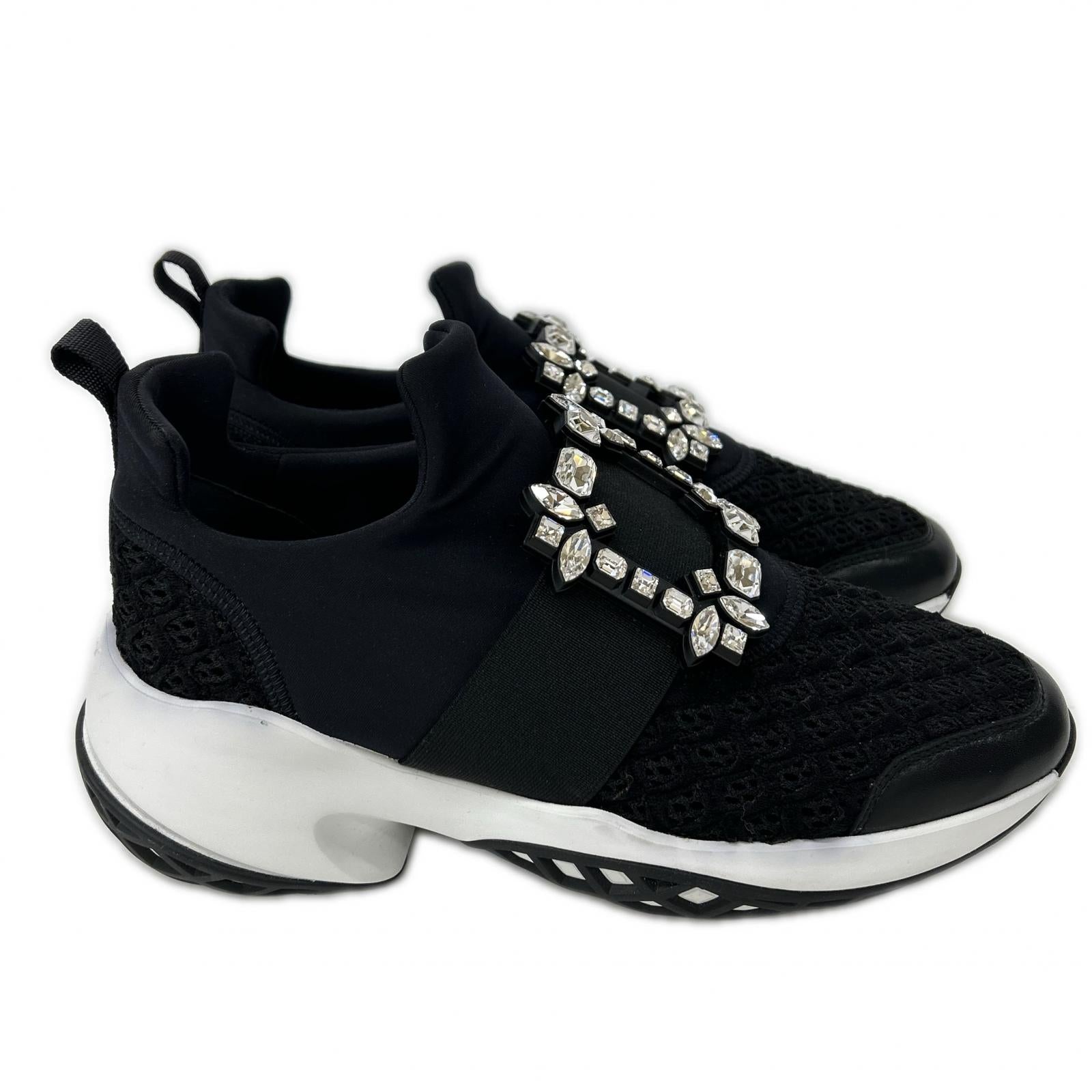 Roger Vivier 【Excellent Condition】RVW50624180KOTB999 VIV RUN Fabric Sneakers Shoes