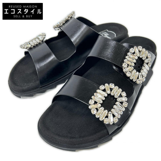 [Excellent Condition] RVW45818820BSSB999 Slide Viv Leather Mule Shoes 38 Women's