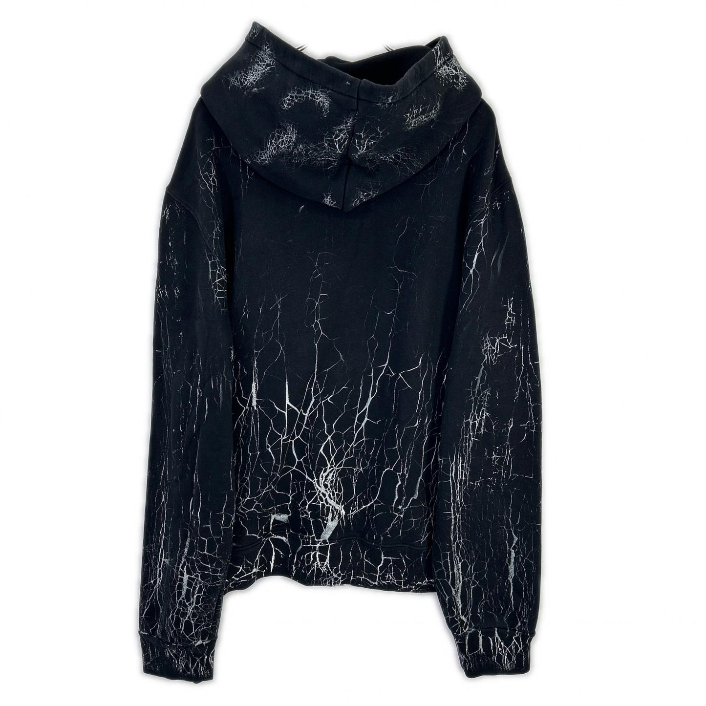 AMIRI アミリ ブラック×ホワイト CRACKED DYE CORE/クラックダイコア ロゴフーディ トップス