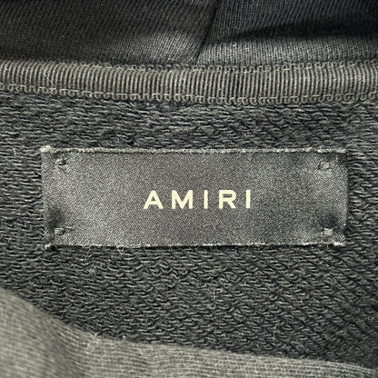 AMIRI アミリ ブラック×ホワイト CRACKED DYE CORE/クラックダイコア ロゴフーディ トップス
