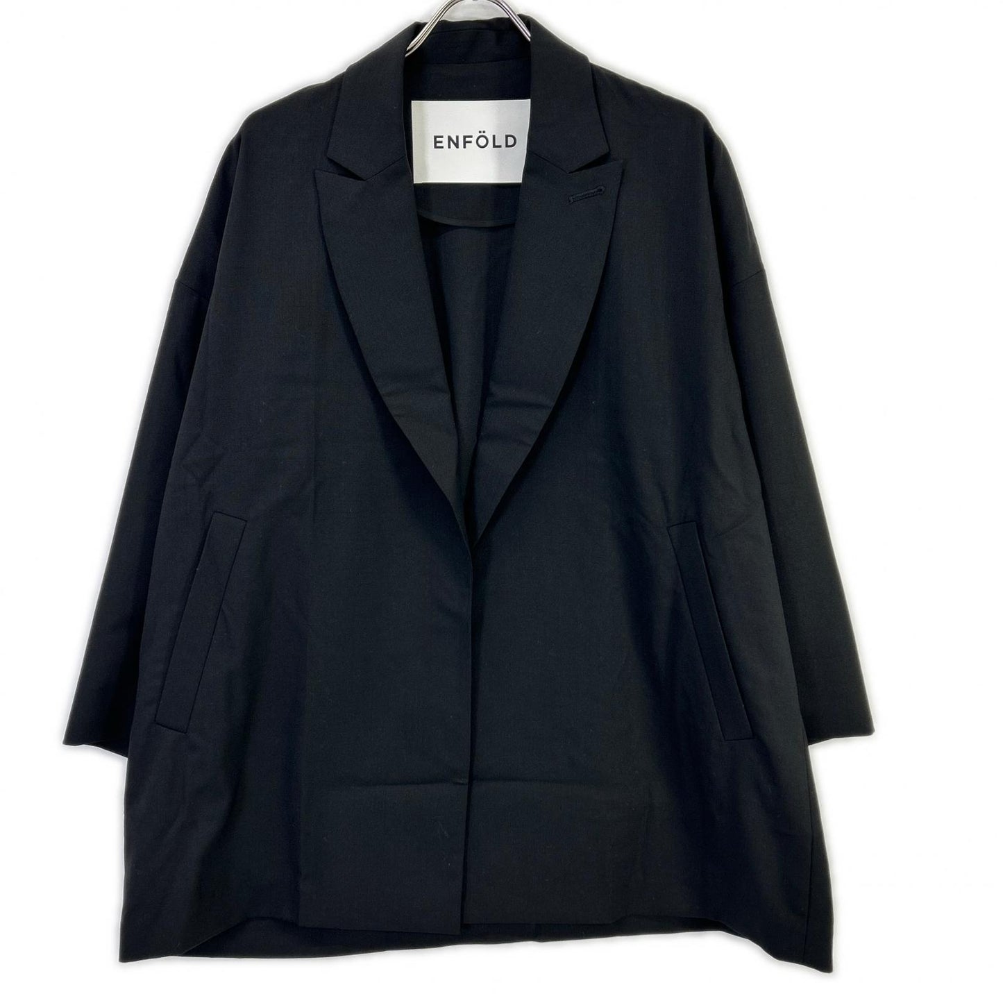 ENFOLD エンフォルド 24AW 300HA230-0760 ブラック ハイツイストウール CENTER-PRESS BIG-JACKET/センタープレス ビッグジャケット ジャケット