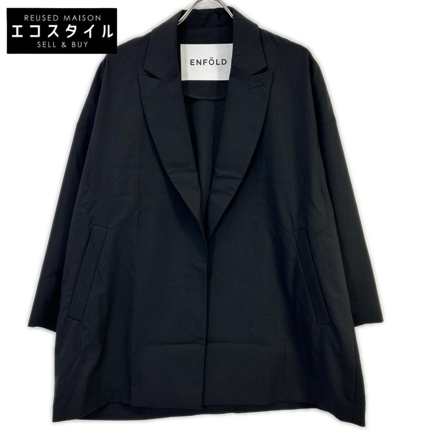 ENFOLD エンフォルド 24AW 300HA230-0760 ブラック ハイツイストウール CENTER-PRESS BIG-JACKET/センタープレス ビッグジャケット ジャケット