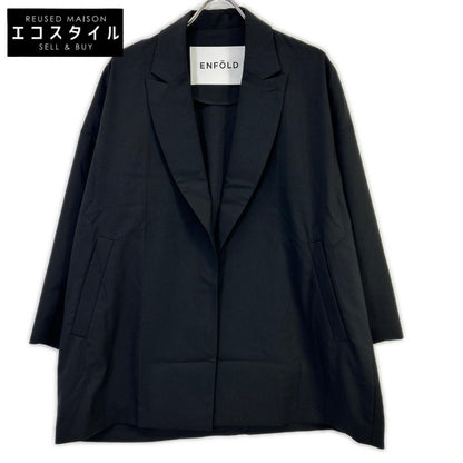 ENFOLD エンフォルド 24AW 300HA230-0760 ブラック ハイツイストウール CENTER-PRESS BIG-JACKET/センタープレス ビッグジャケット ジャケット