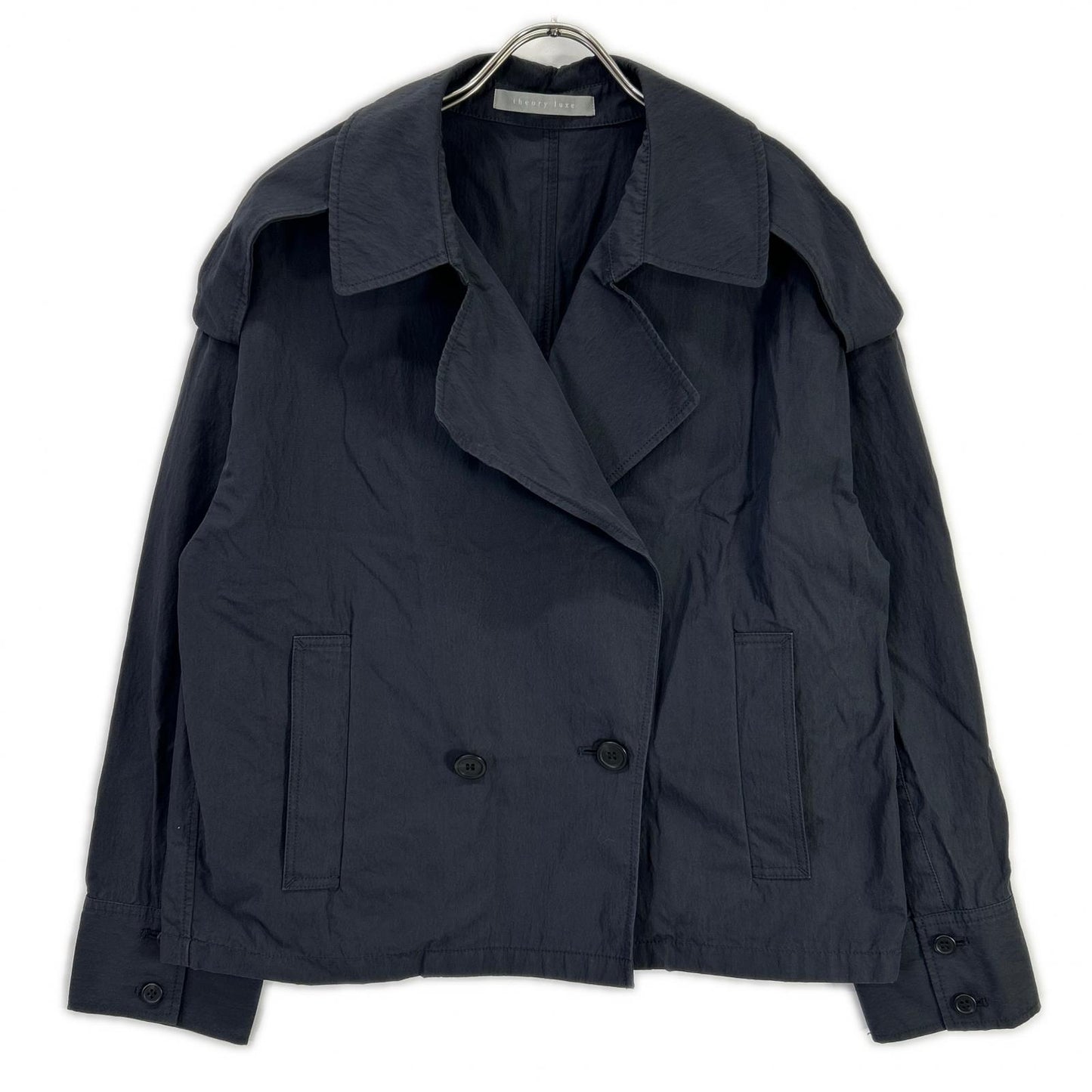 theory luxe セオリーリュクス 03-5109615 25年製 ネイビー Loe kirs ten Coat ショートトレンチコート ジャケット