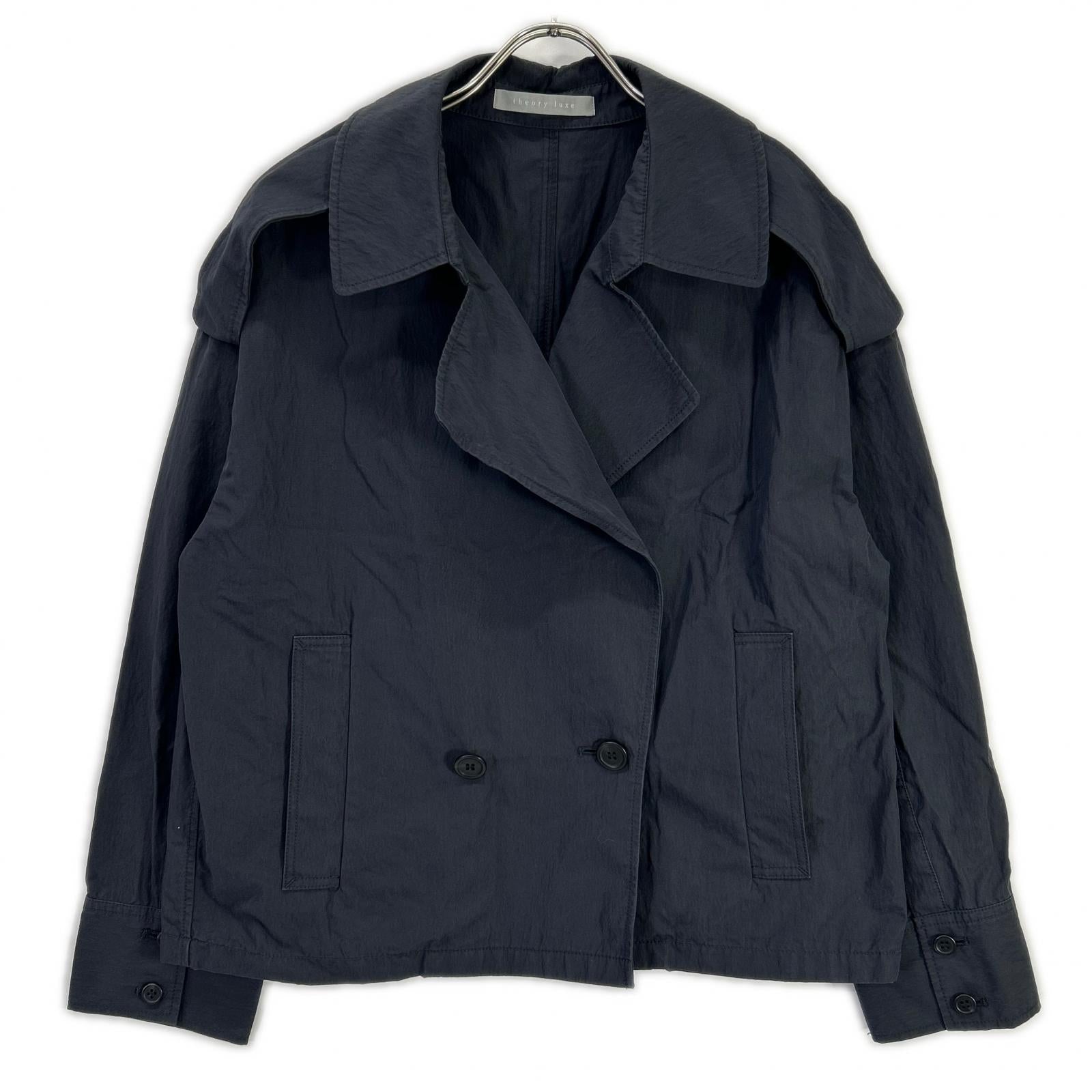 theory luxe セオリーリュクス 03-5109615 25年製 ネイビー Loe kirs ten Coat ショートトレンチコート ジャケット