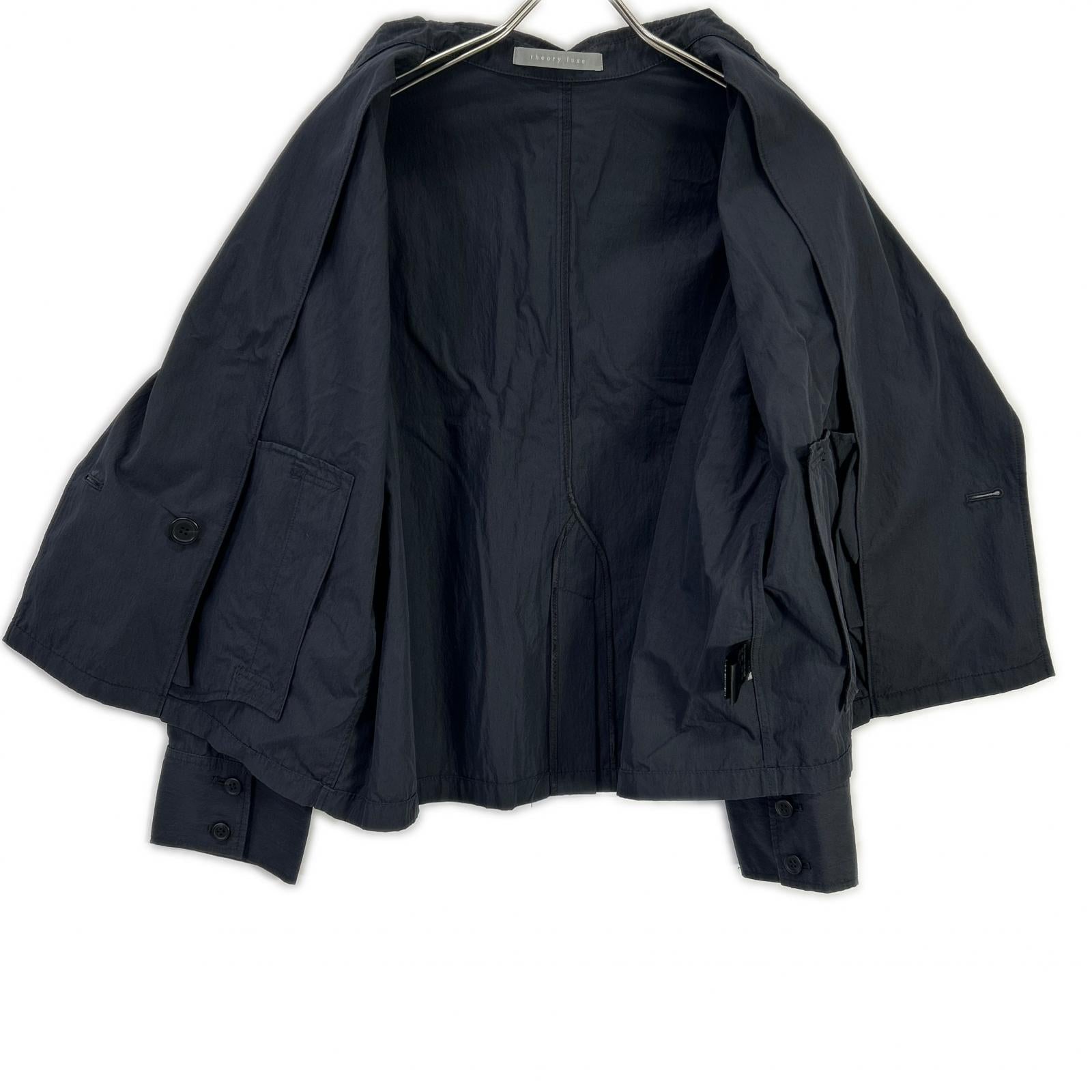 theory luxe セオリーリュクス 03-5109615 25年製 ネイビー Loe kirs ten Coat ショートトレンチコート ジャケット
