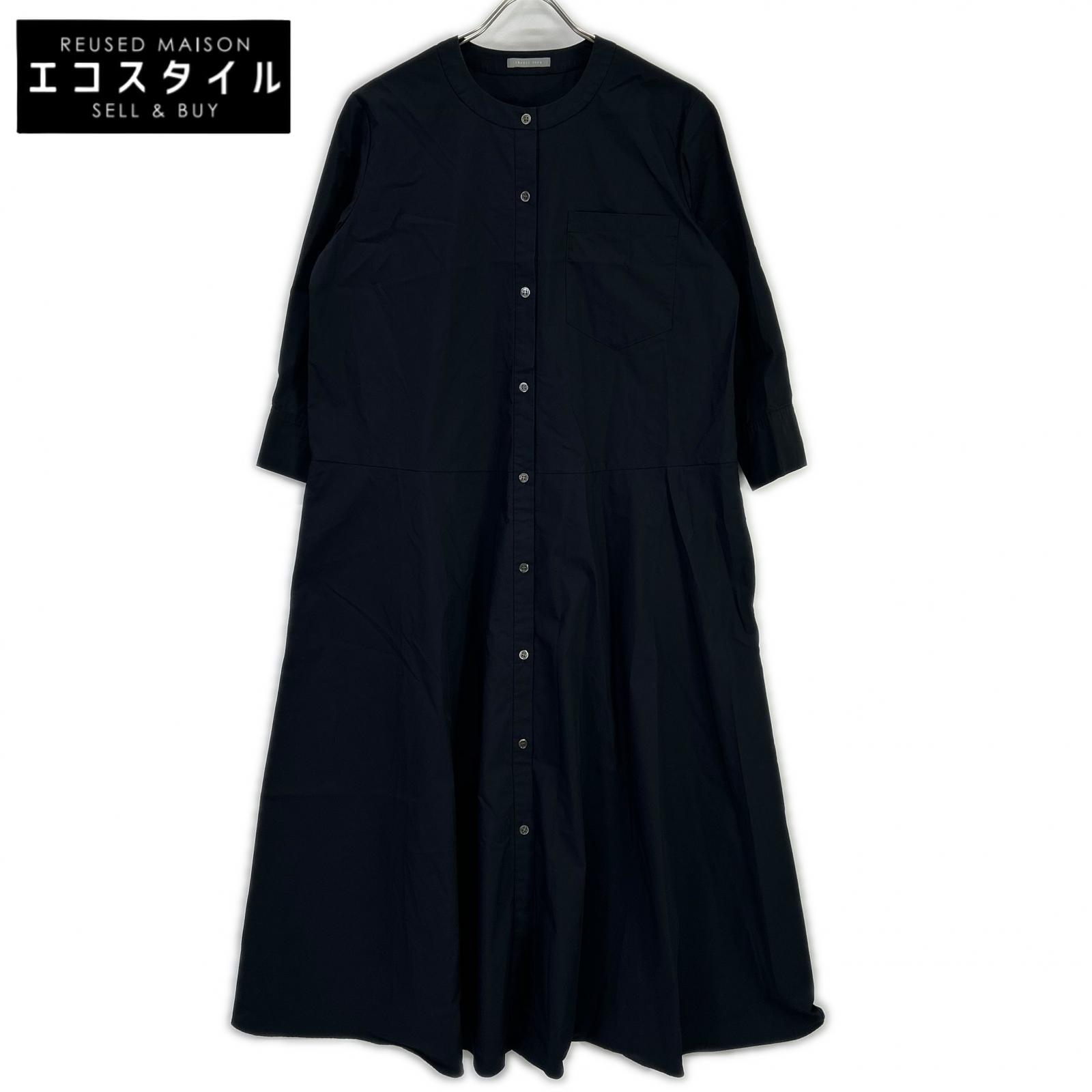 theory luxe セオリーリュクス 03-4105512 24年製 ネイビー Tech Poplin Stania バンドカラーシャツワンピース ワンピース