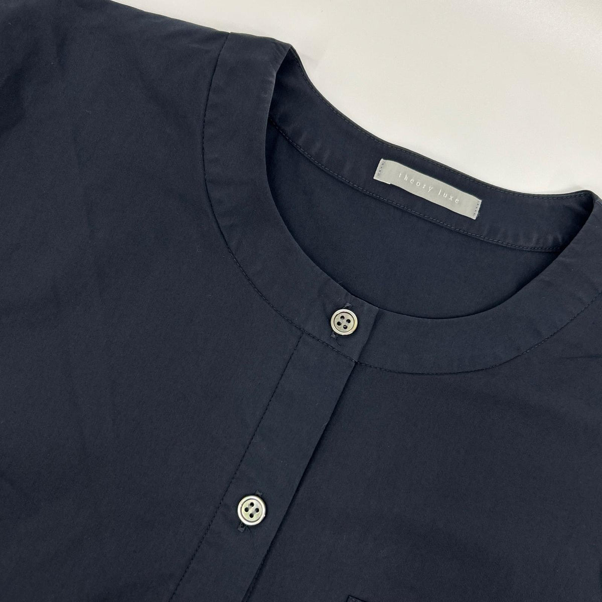 theory luxe セオリーリュクス 03-4105512 24年製 ネイビー Tech Poplin Stania バンドカラーシャツワンピース ワンピース