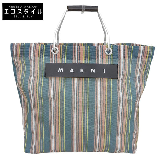 MARNI Marni Marni Market Stripe Shopping Bag Handbag Ladies BAYBERRY GREEN Multi-color SHMHR08A00 Handbag
