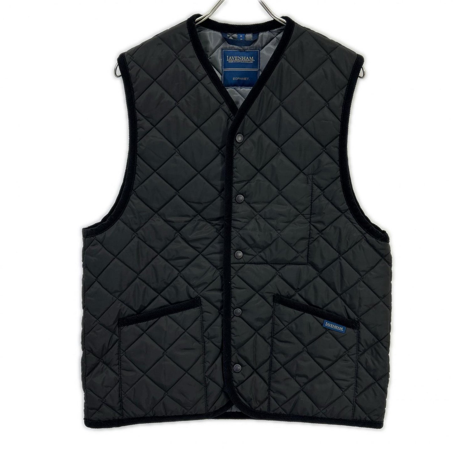 【×SOPHNET.】LV10056 24AW Made in England Black OVERSIZED THORNHAM Oversized Quilted Vest Vest M/38 Men's