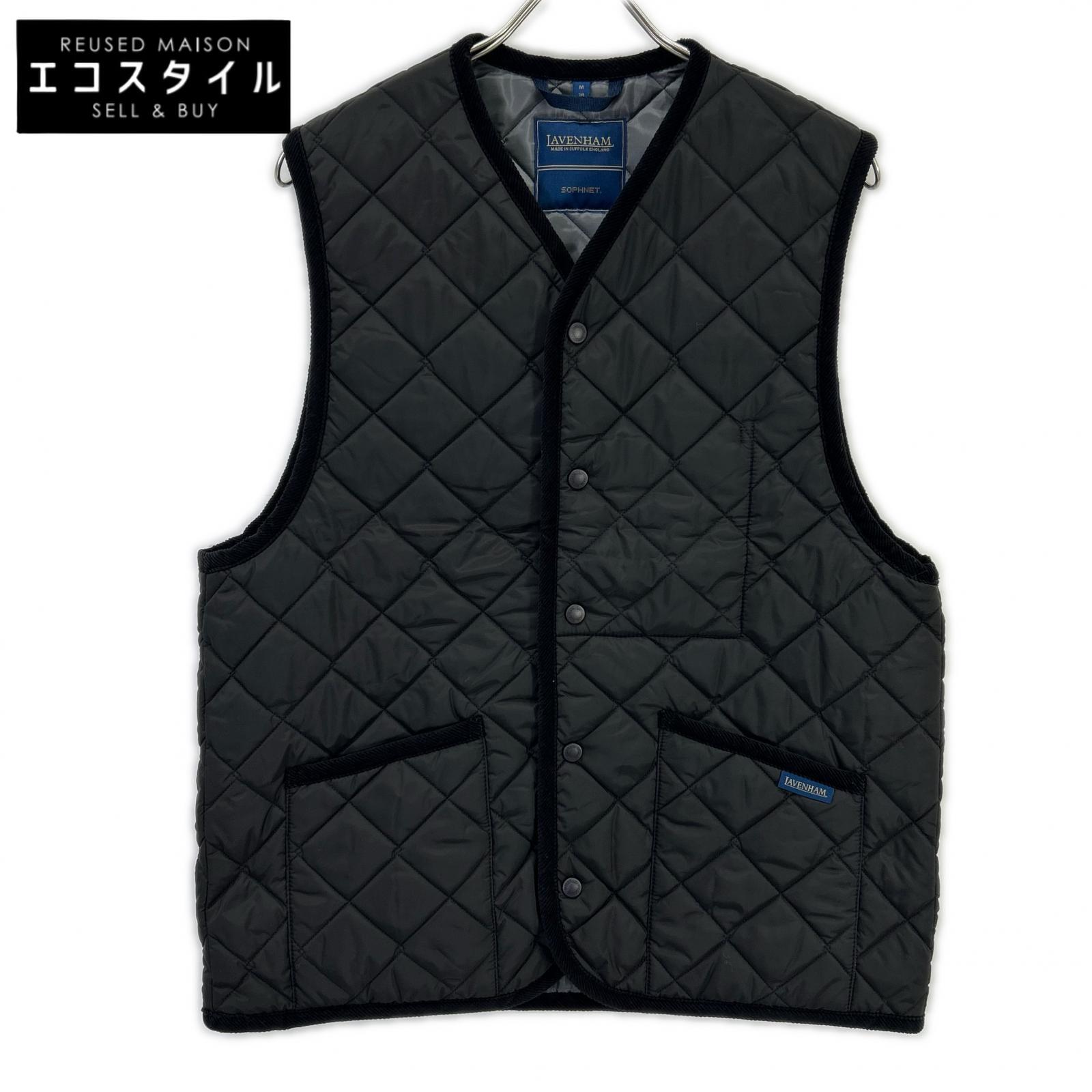 【×SOPHNET.】LV10056 24AW Made in England Black OVERSIZED THORNHAM Oversized Quilted Vest Vest M/38 Men's