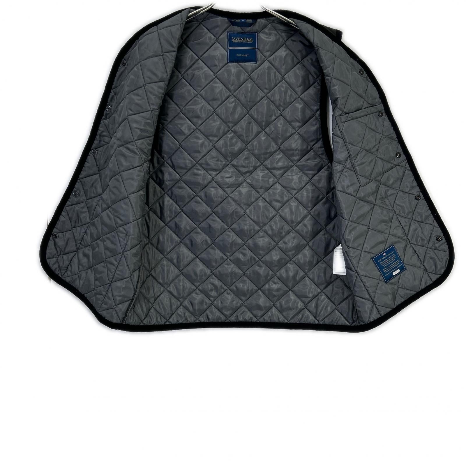 【×SOPHNET.】LV10056 24AW Made in England Black OVERSIZED THORNHAM Oversized Quilted Vest Vest M/38 Men's