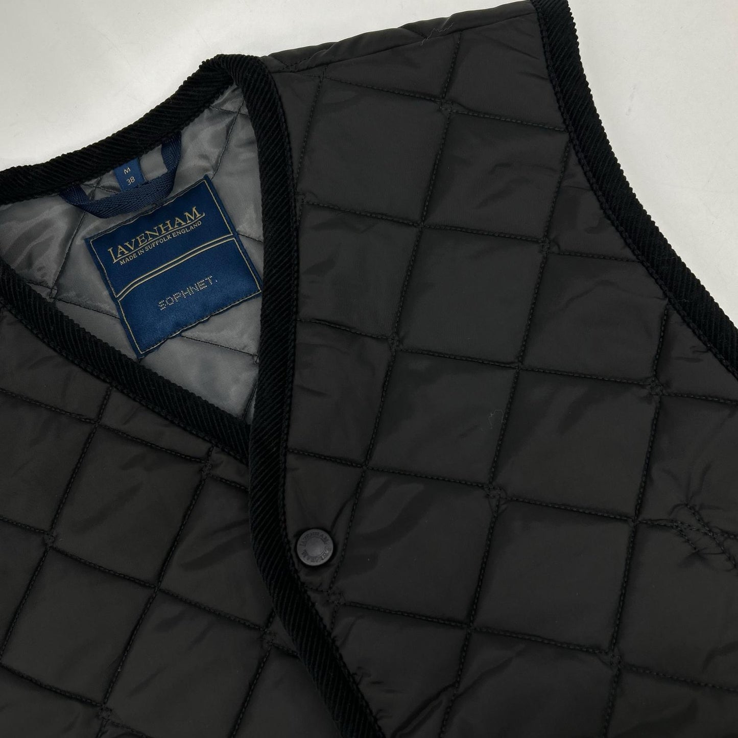 【×SOPHNET.】LV10056 24AW Made in England Black OVERSIZED THORNHAM Oversized Quilted Vest Vest M/38 Men's