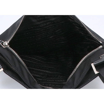 PRADA プラダ 【美品】VA0859 TESSUTO+SAFFIANO テスートナイロン/サフィアーノ メタルスカル トライアングルプレート ショルダーバッグ