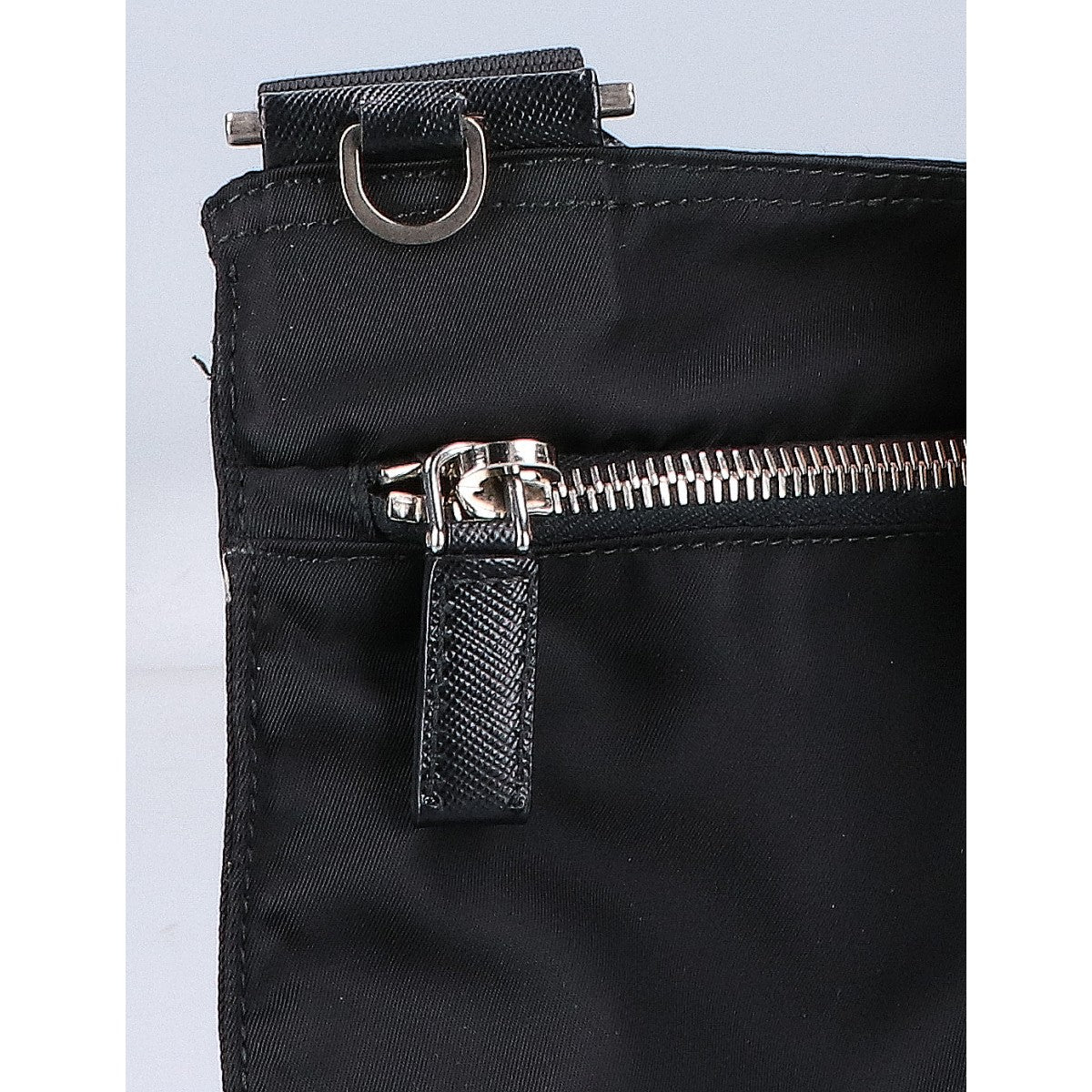 PRADA プラダ 【美品】VA0859 TESSUTO+SAFFIANO テスートナイロン/サフィアーノ メタルスカル トライアングルプレート ショルダーバッグ