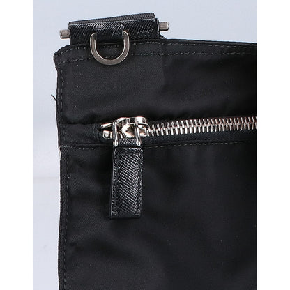 PRADA プラダ 【美品】VA0859 TESSUTO+SAFFIANO テスートナイロン/サフィアーノ メタルスカル トライアングルプレート ショルダーバッグ