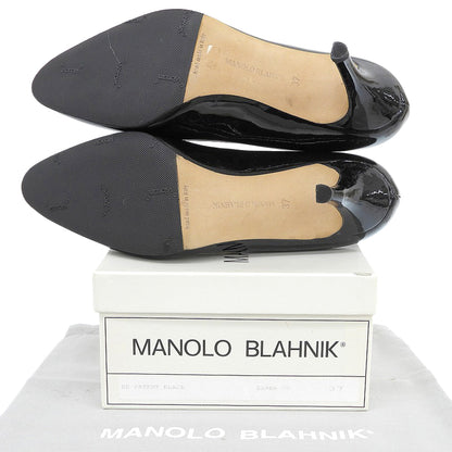 MANOLO BLAHNIK マノロブラニク ブラック パテント ハイヒール シューズ レディース 37 シューズ