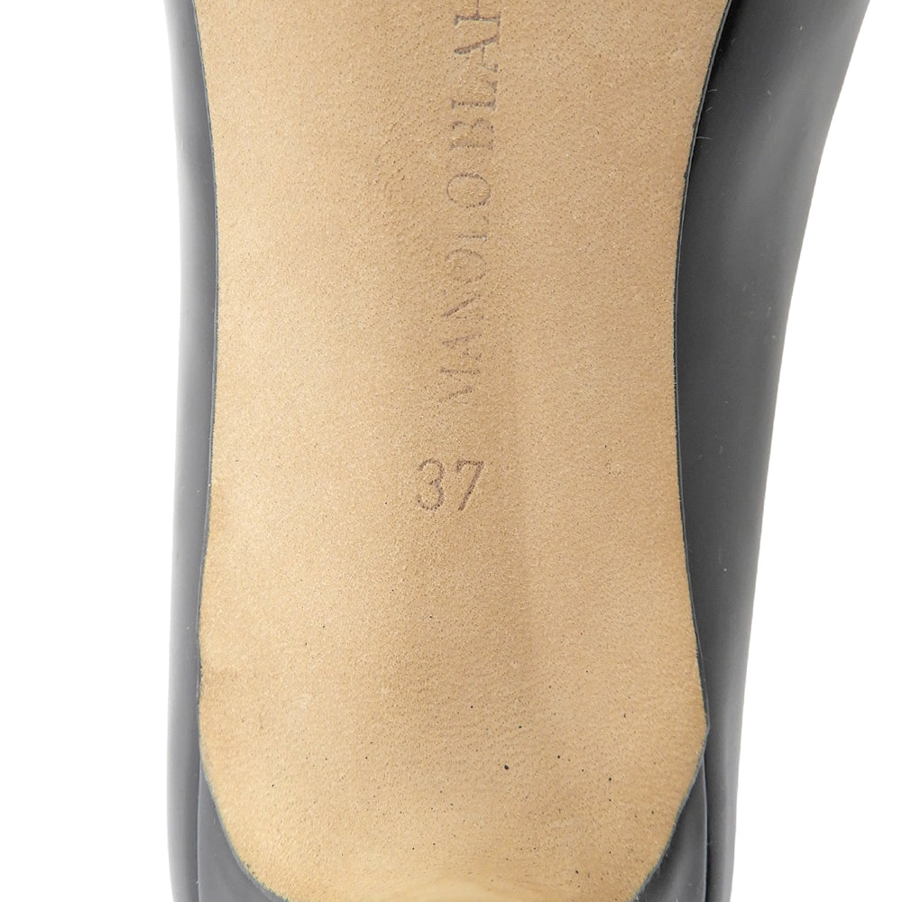 MANOLO BLAHNIK マノロブラニク ブラック パテント ハイヒール シューズ レディース 37 シューズ