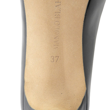 MANOLO BLAHNIK マノロブラニク ブラック パテント ハイヒール シューズ レディース 37 シューズ