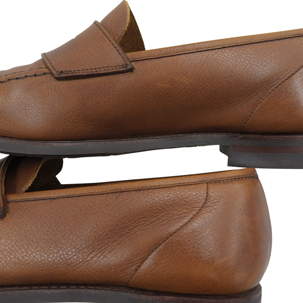 Crockett&Jones クロケット＆ジョーンズ 376ラスト TAN PEBBLE GRAIN CITY SOLE HARVARD2 コインローファー メンズ ブラウン 9 1/2 E シューズ