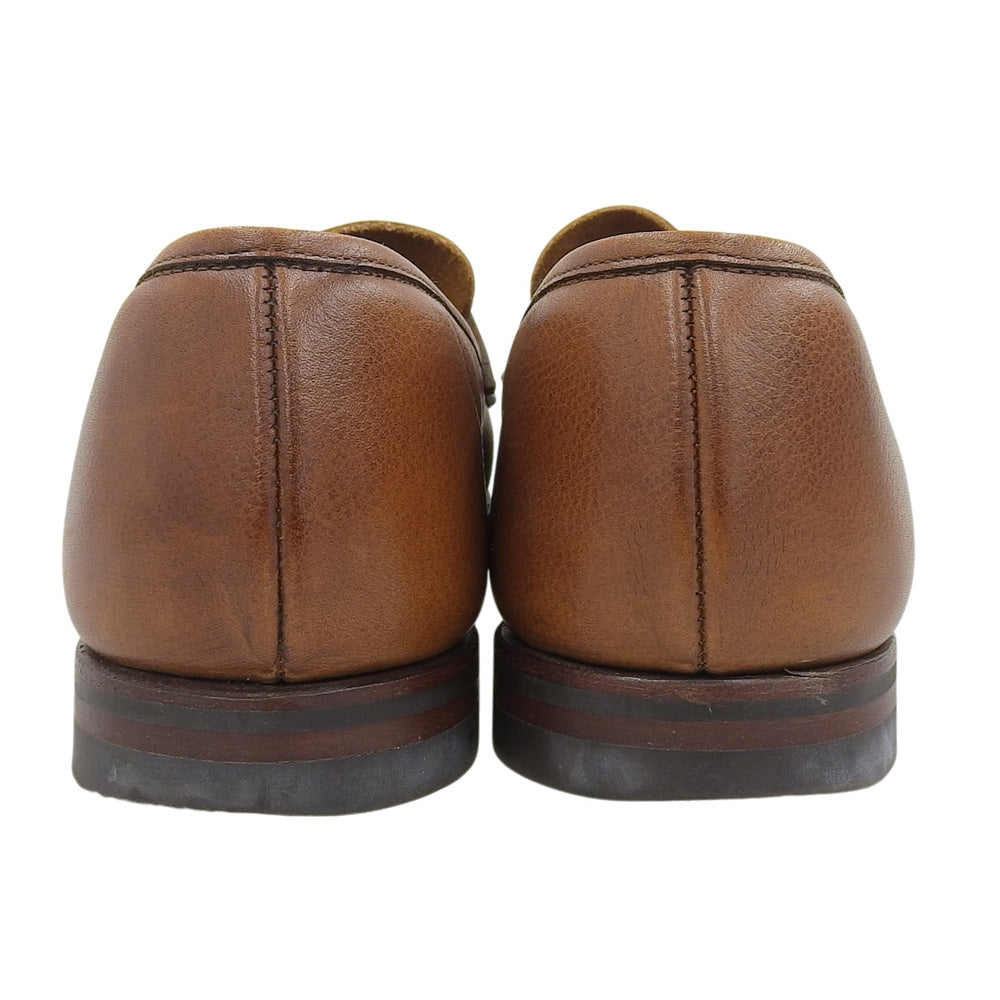 Crockett&Jones クロケット＆ジョーンズ 376ラスト TAN PEBBLE GRAIN CITY SOLE HARVARD2 コインローファー メンズ ブラウン 9 1/2 E シューズ