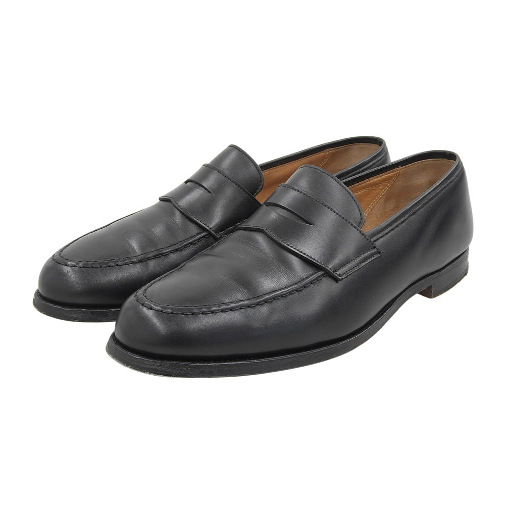 Crockett&Jones クロケット＆ジョーンズ 376ラスト カーフスキン BOSTON2 コインローファー シューズ メンズ ブラック 9 1/2 E 6224 シューズ