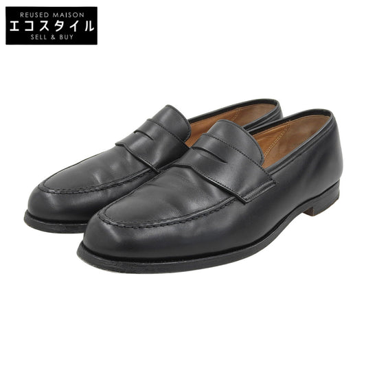 Crockett&Jones クロケット＆ジョーンズ 376ラスト カーフスキン BOSTON2 コインローファー シューズ メンズ ブラック 9 1/2 E 6224 シューズ
