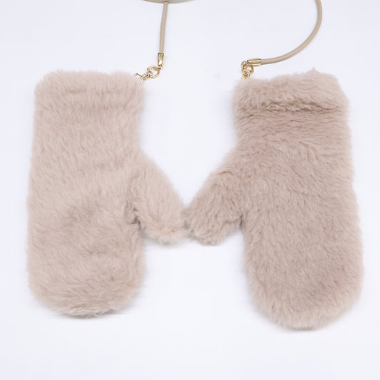 Max Mara Max Mara [Excellent condition] 24AW OMBRATO Virgin wool/Alpaca/Silk Teddy Bear Mittens Gloves