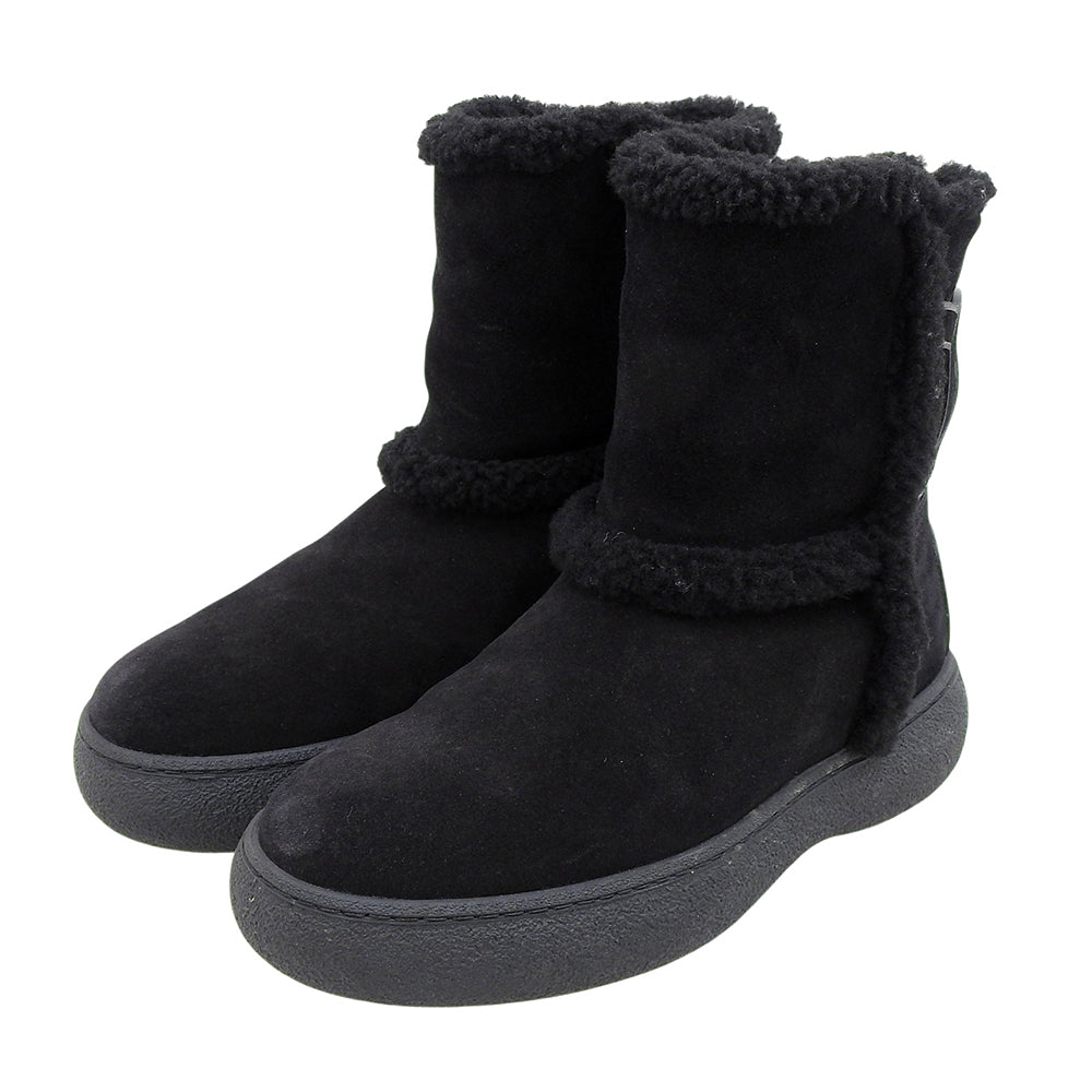 TOD'S Tod’s Excellent condition KATE rubber pebble sole chain-detail shearling ankle boots Suede Black 37 XXW09J0HQ60I0XB999 Shoes