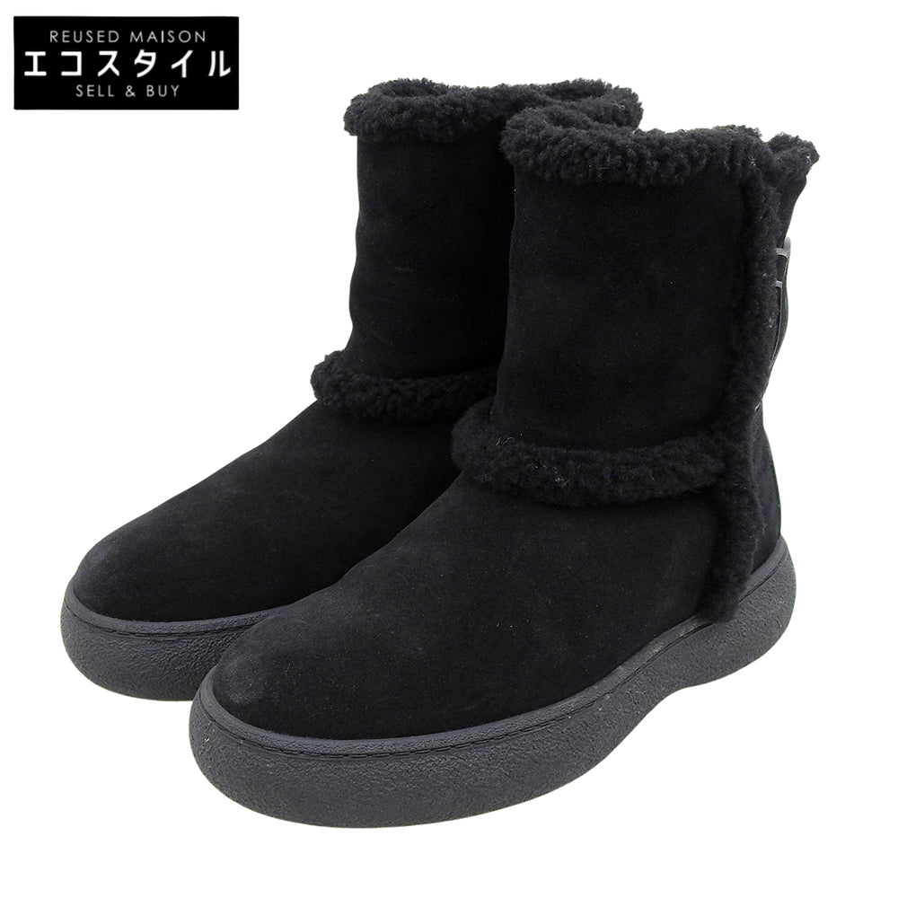 TOD'S Tod’s Excellent condition KATE rubber pebble sole chain-detail shearling ankle boots Suede Black 37 XXW09J0HQ60I0XB999 Shoes