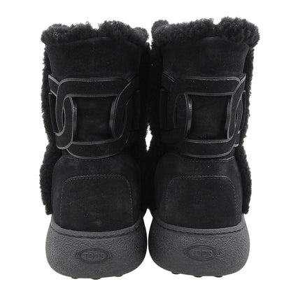 TOD'S Tod’s Excellent condition KATE rubber pebble sole chain-detail shearling ankle boots Suede Black 37 XXW09J0HQ60I0XB999 Shoes
