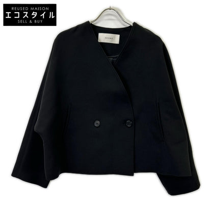 ADORE アドーア 25年製 531-6150007 ブラック ポリエステル ドルマンスリーブ マトラッセトリプルクロスノーカラージャケット ジャケット