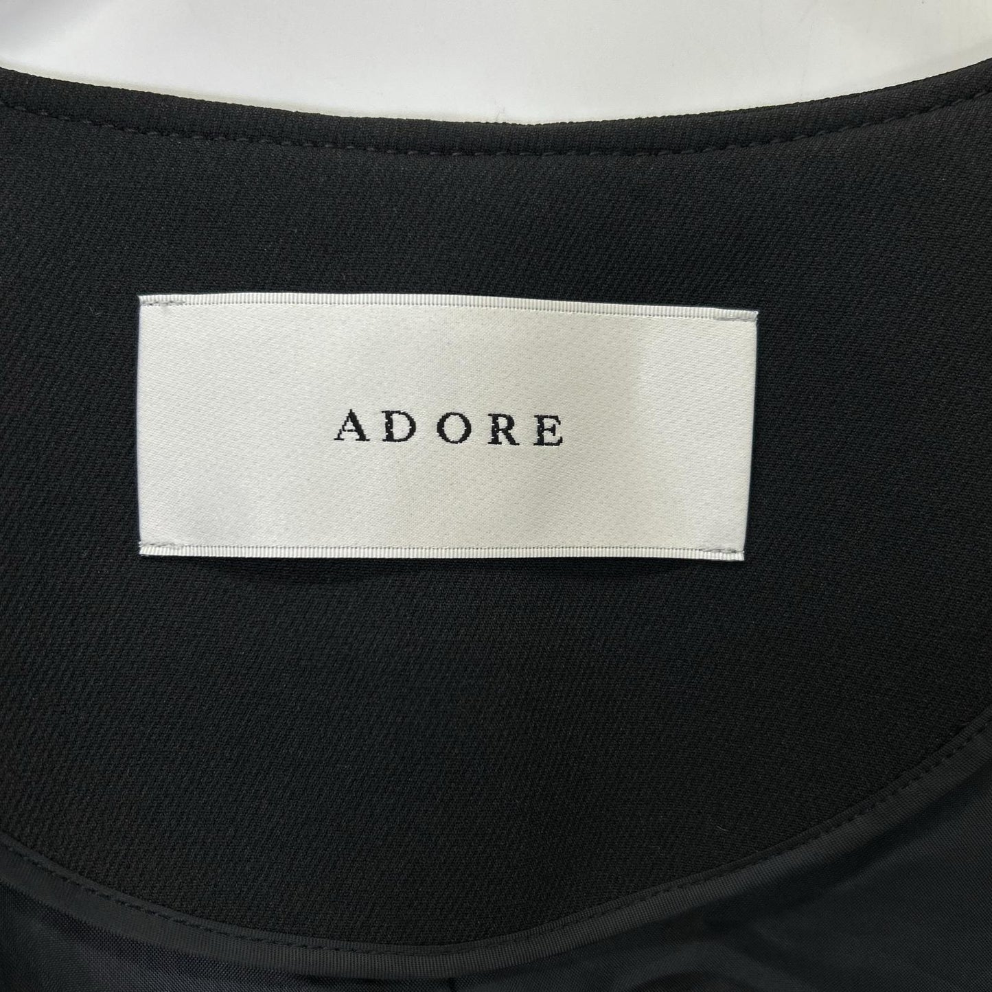 ADORE アドーア 25年製 531-6150007 ブラック ポリエステル ドルマンスリーブ マトラッセトリプルクロスノーカラージャケット ジャケット