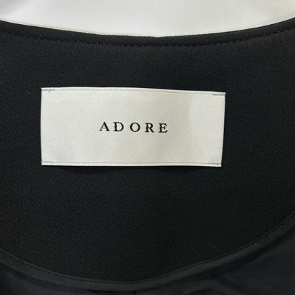 ADORE アドーア 25年製 531-6150007 ブラック ポリエステル ドルマンスリーブ マトラッセトリプルクロスノーカラージャケット ジャケット