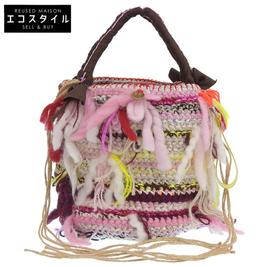 Bud. バド 美品 異素材ミックス INSIDE OUT STITCHES JUMBO リバーシブルバケットバッグ ハンドバッグ レディース マルチカラー ハンドバッグ