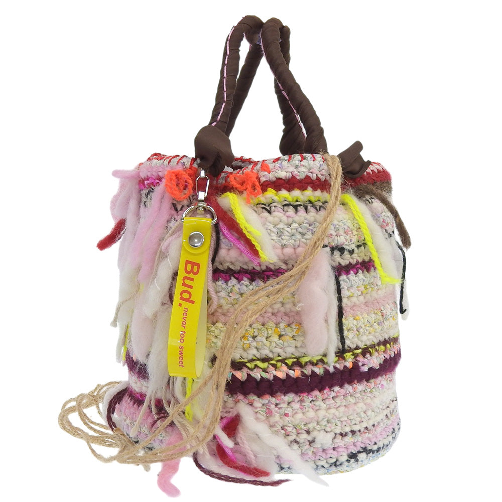 Bud. バド 美品 異素材ミックス INSIDE OUT STITCHES JUMBO リバーシブルバケットバッグ ハンドバッグ レディース マルチカラー ハンドバッグ
