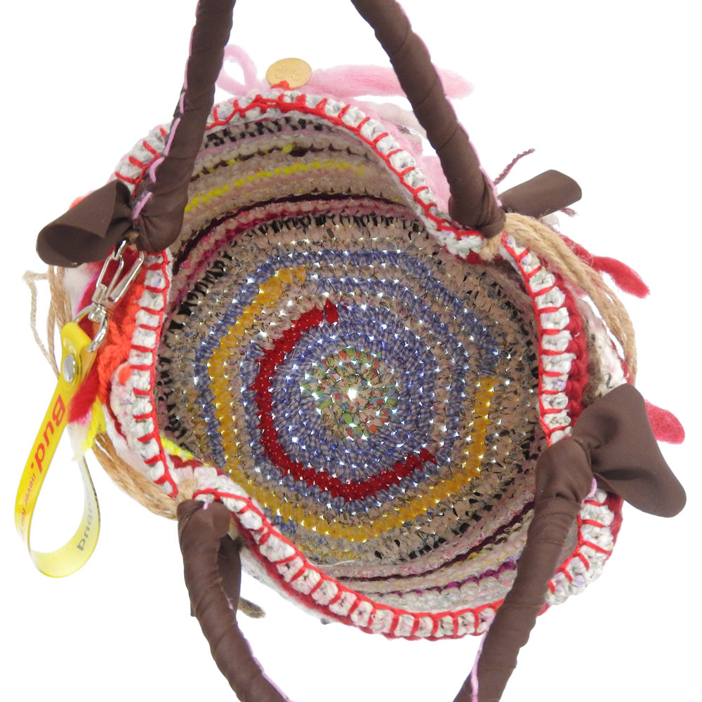 Bud. バド 美品 異素材ミックス INSIDE OUT STITCHES JUMBO リバーシブルバケットバッグ ハンドバッグ レディース マルチカラー ハンドバッグ