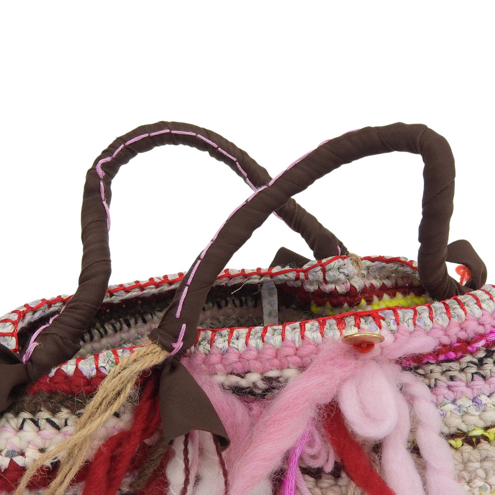 Bud. バド 美品 異素材ミックス INSIDE OUT STITCHES JUMBO リバーシブルバケットバッグ ハンドバッグ レディース マルチカラー ハンドバッグ