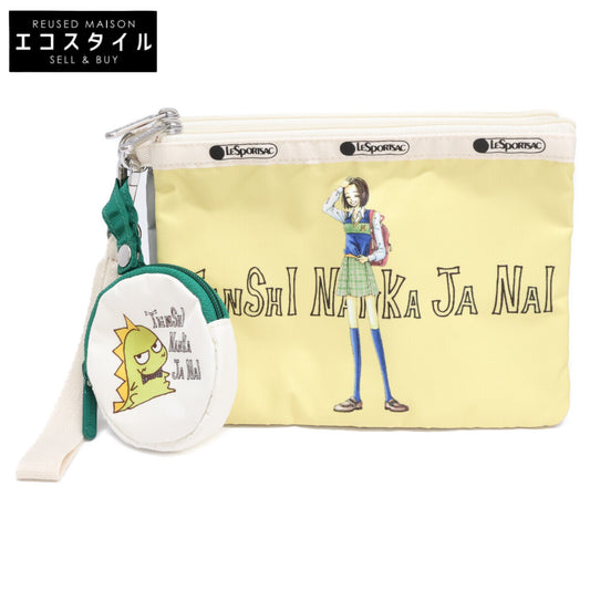 LeSportsac レスポートサック 【美品】1170HE81 りぼん70周年記念 天使なんかじゃない WRISTLET POUCH W/CHARM リストレット付 ナイロン ポーチ 3点セット ポーチ