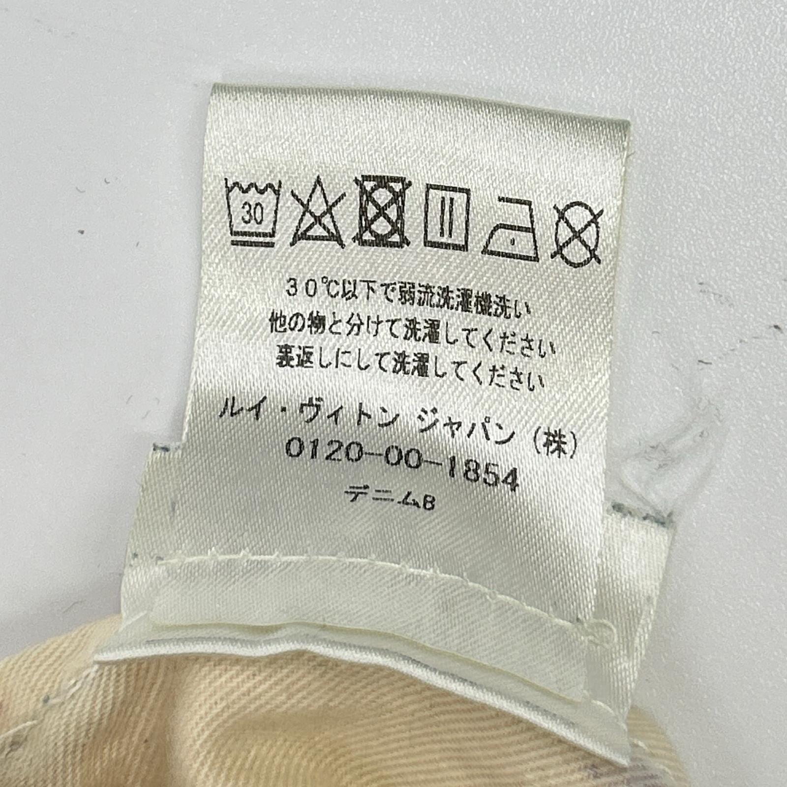 LOUIS VUITTON ルイヴィトン インディゴ LVロゴ刺繍 モノグラムレザーパッチ ジップフライデニムパンツ ボトムス