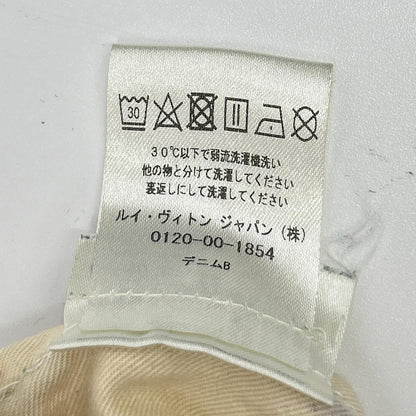 LOUIS VUITTON ルイヴィトン インディゴ LVロゴ刺繍 モノグラムレザーパッチ ジップフライデニムパンツ ボトムス