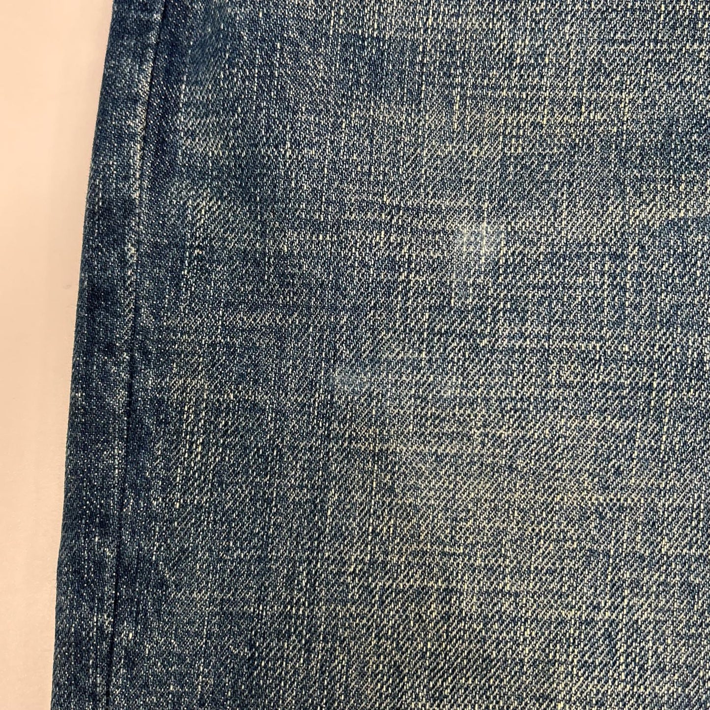 LOUIS VUITTON ルイヴィトン インディゴ LVロゴ刺繍 モノグラムレザーパッチ ジップフライデニムパンツ ボトムス